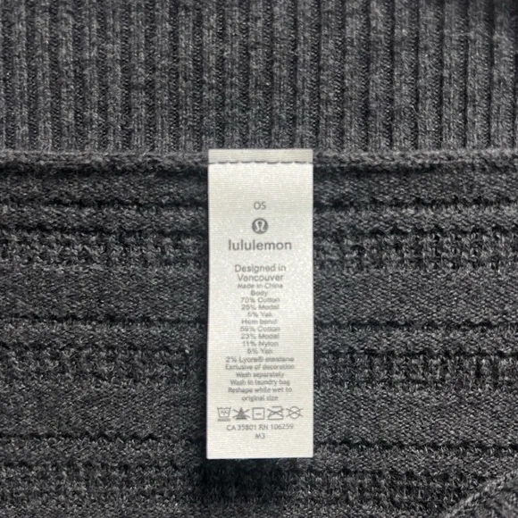 LULULEMON Forward Flow Poncho Heathered Grey Knit Asymmetrical Women's O/S - Picture 5 of 8